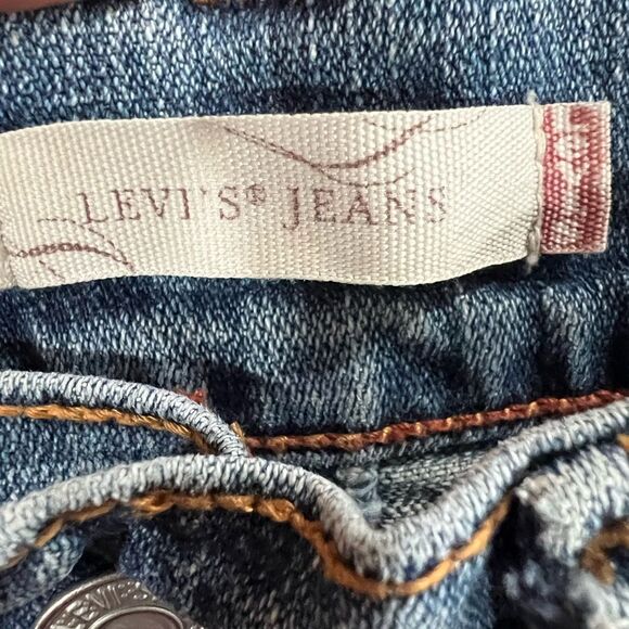 Levi's Jeans Denim Medium Blue Wash Skirt Western Country Festival Raw Hem Sz 12 - Picture 10 of 10